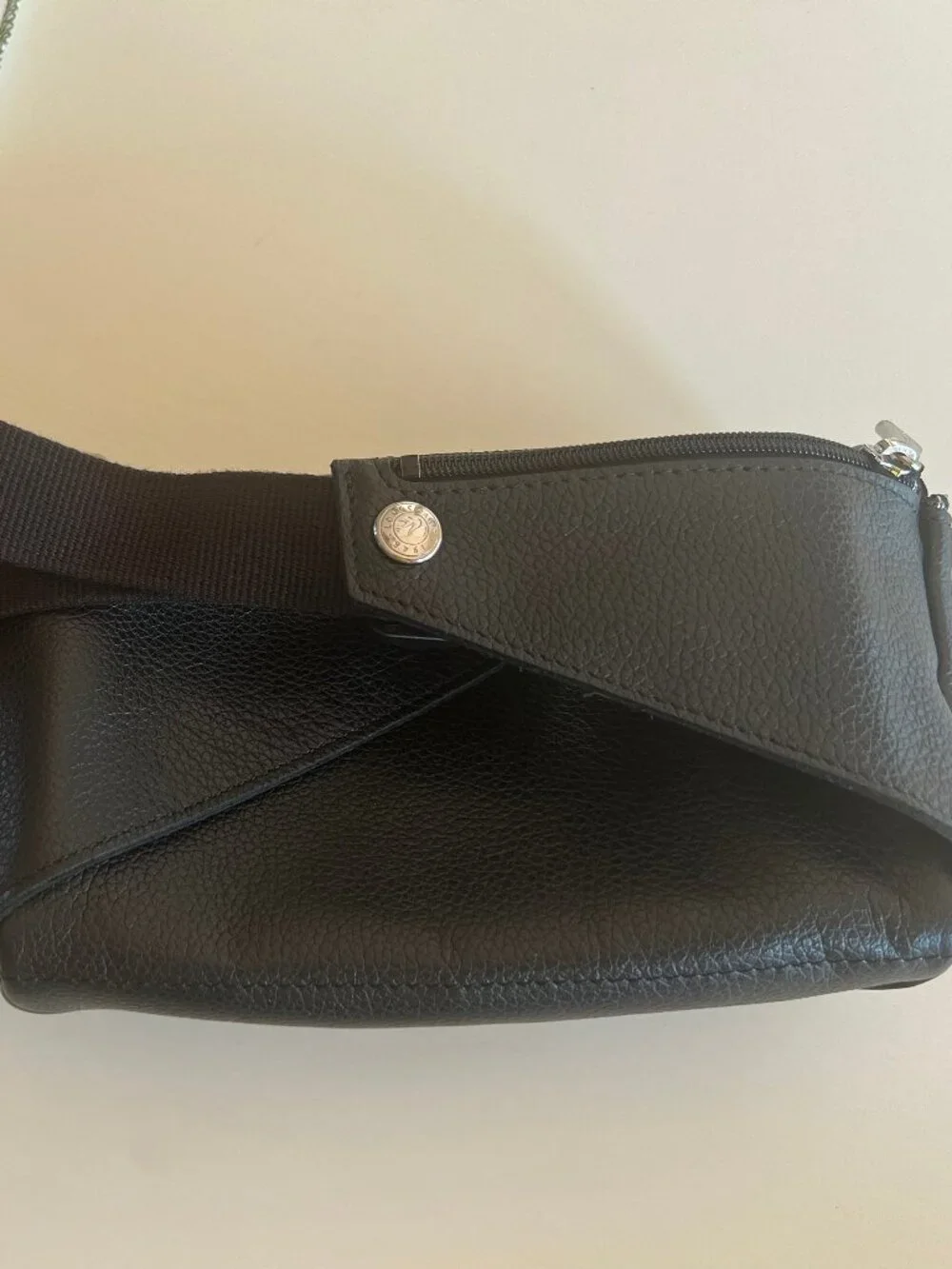 Longchamp Paris LE FOULONNÉ M BELT BAG Womens Black - Leather
